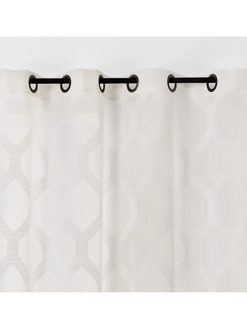 Voilage à motifs géométriques verticaux   Ecru