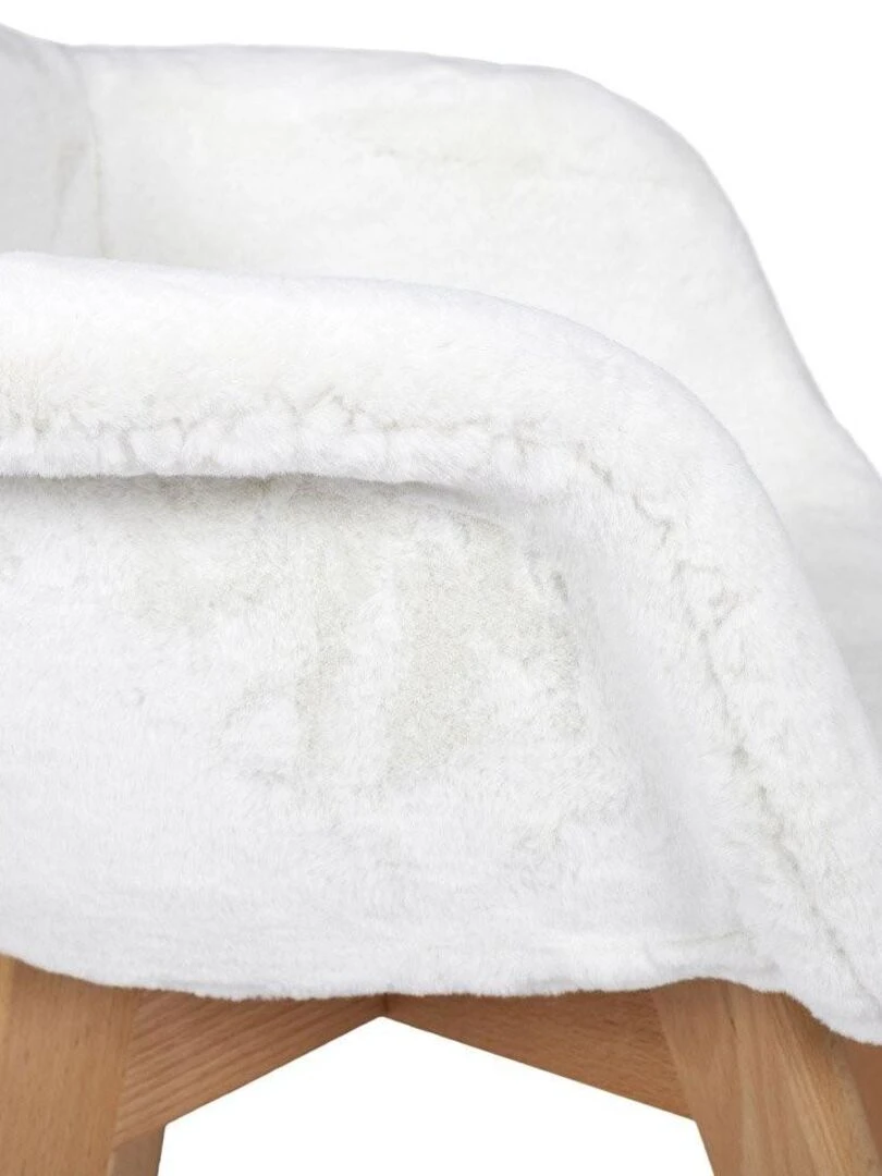 Fauteuil scandinave imitation fourrure blanc pour enfant   Blanc