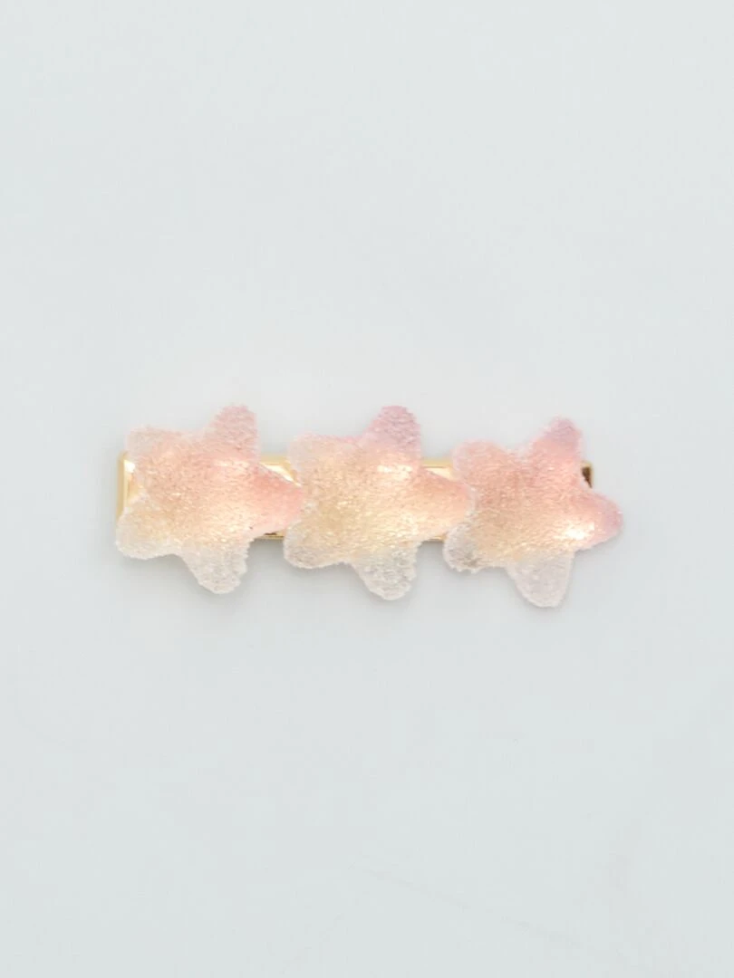Lot de 3 pinces croco effet sucré Rose