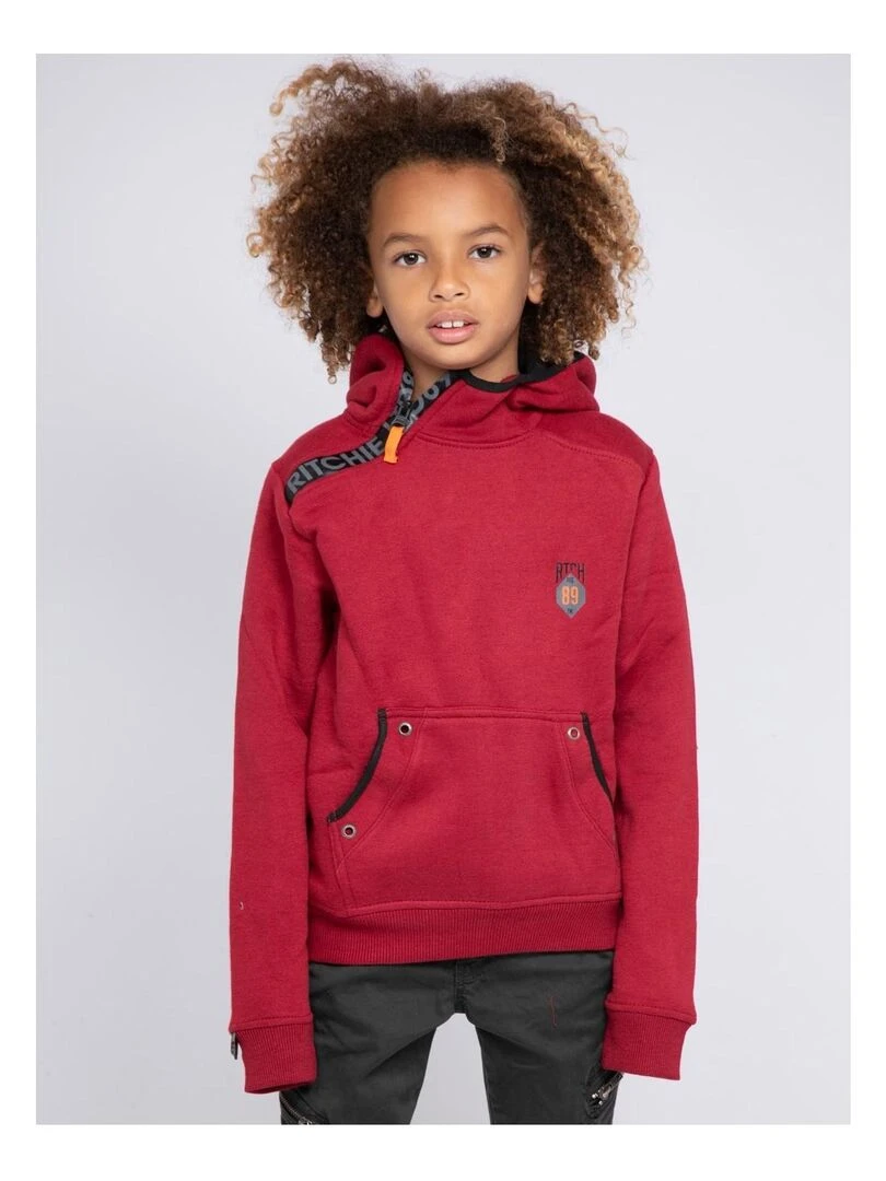 Sweat capuche WASLAW J Rouge