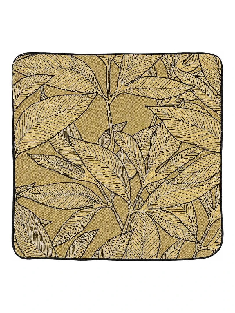 Housse de coussin esprit feuillages Jaune