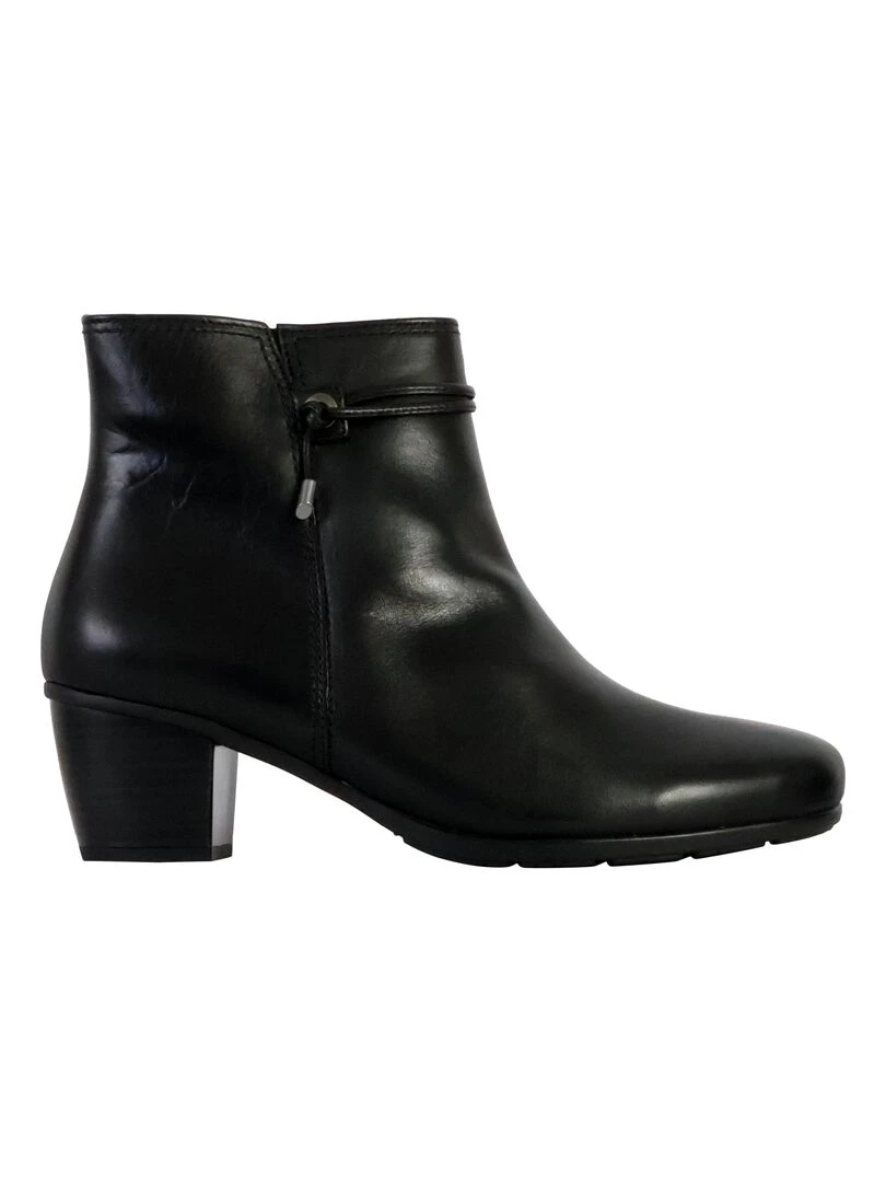 Bottines à Talon Cuir Gabor Nappa Roma   Noir