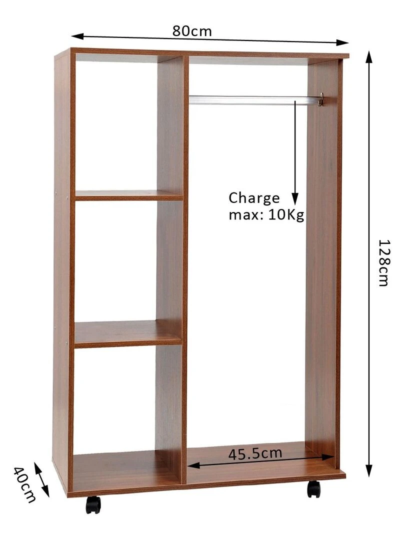 Armoire penderie à vêtement   Marron