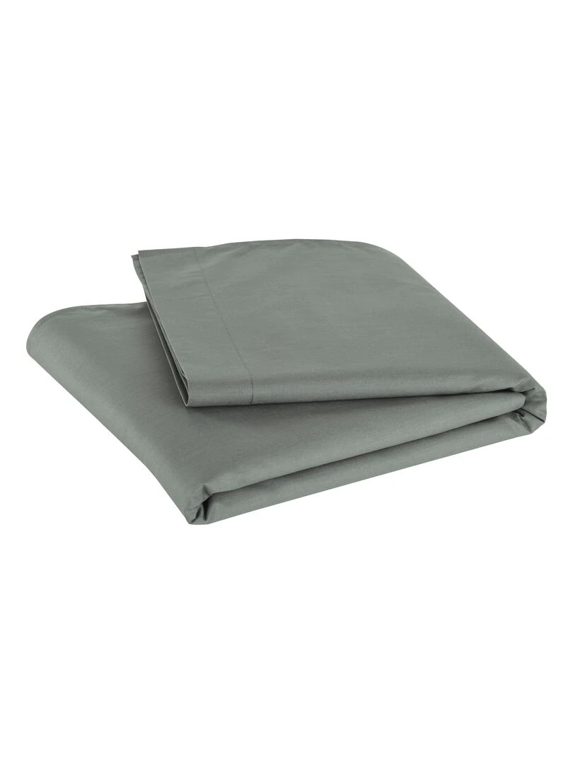 Drap plat pour lit bébé 100% coton Bio 'P'tit Basile' Vert foncé