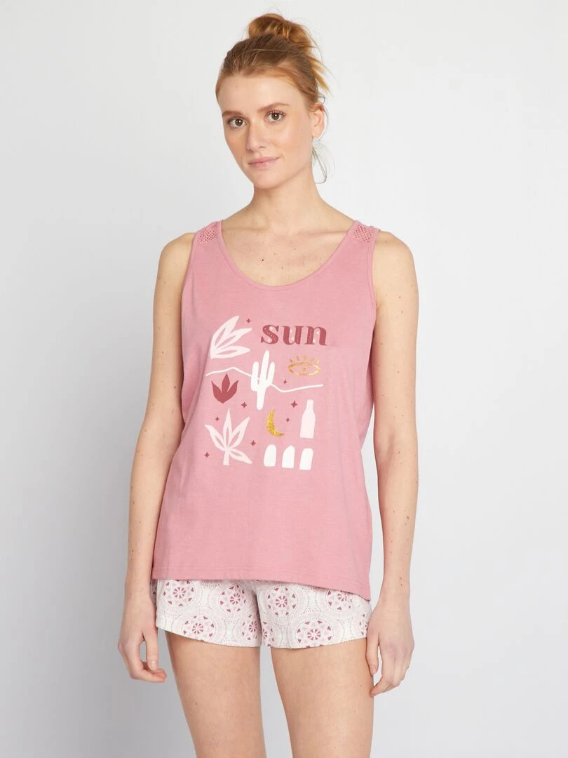 Ensemble de pyjama fantaisie 'Melissa brown' Rose