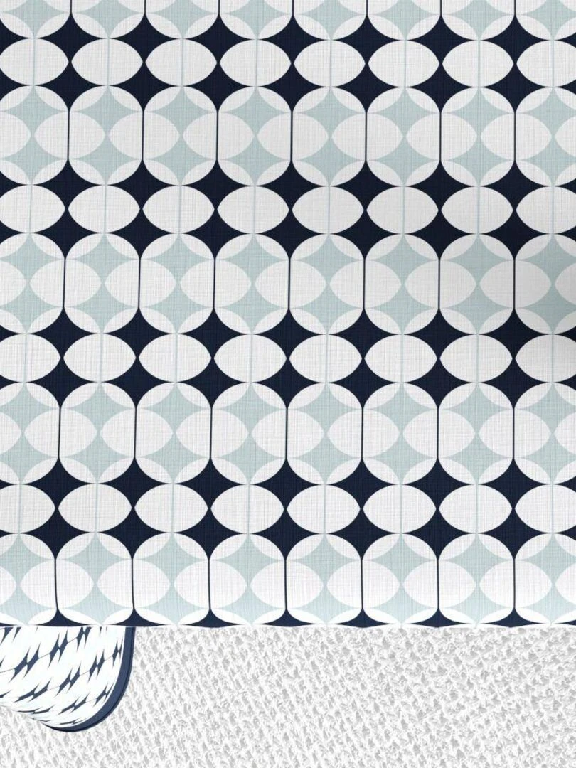 Nappe rectangulaire anti tache en Coton   Verana   Bleu