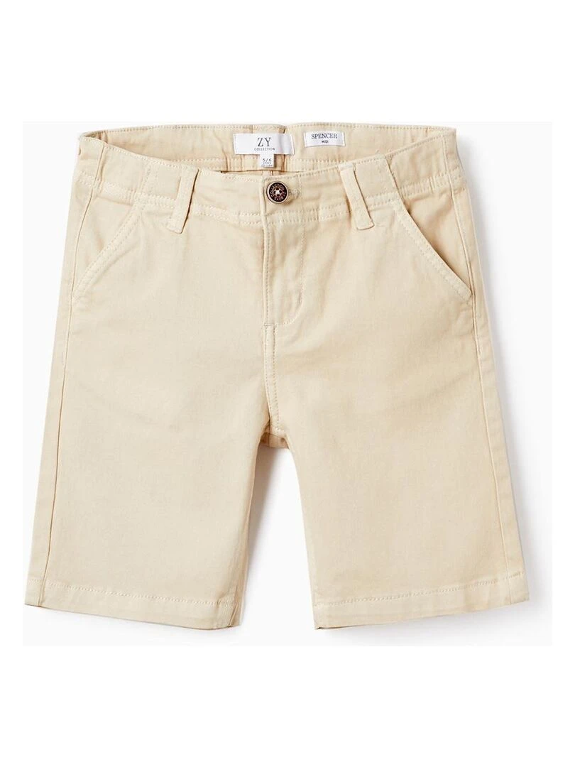 Shorts Midi en Sergé de Coton pour Garçon 'B&S' BROTHERS&SISTERS Beige clair