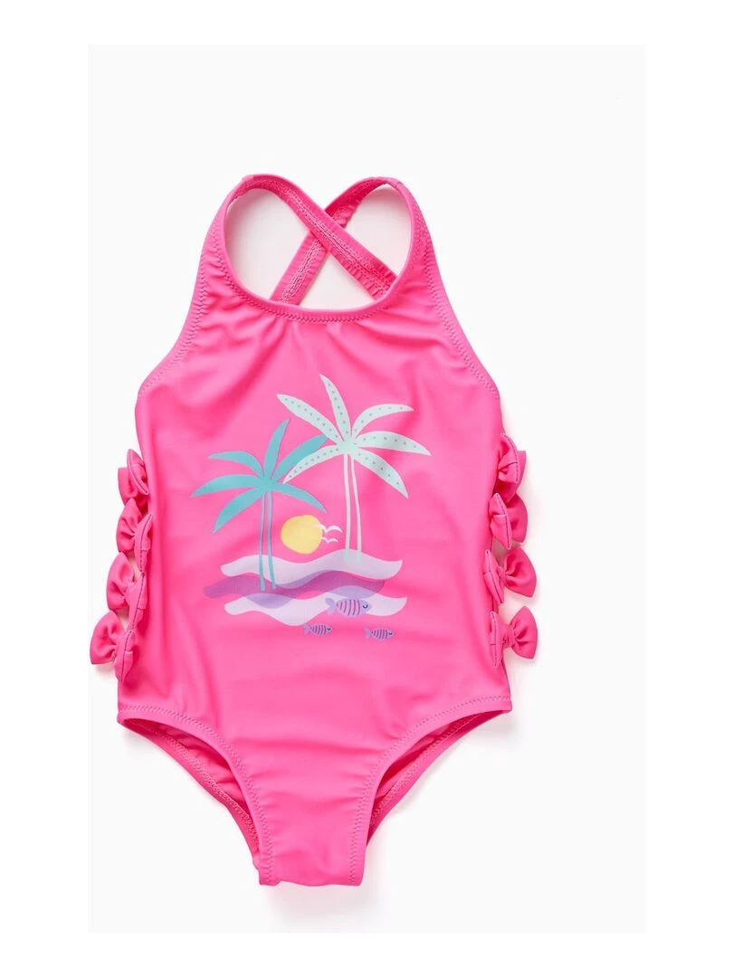 Maillot de Bain pour Fille 'Palmiers' Rose