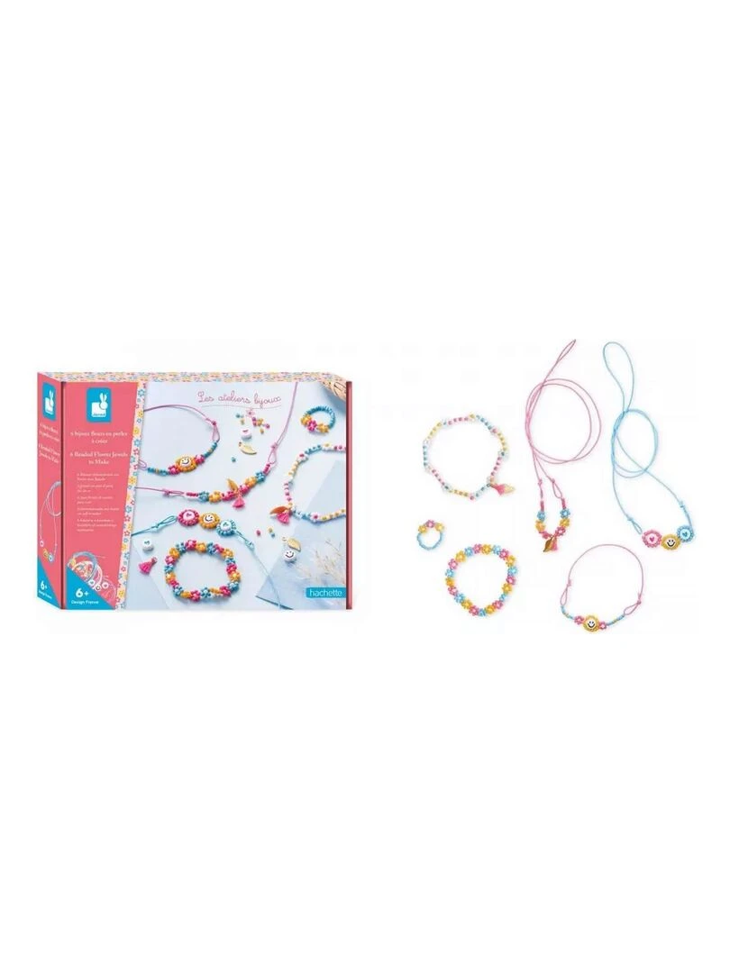 6 bijoux fleurs en perles a creer   N/A