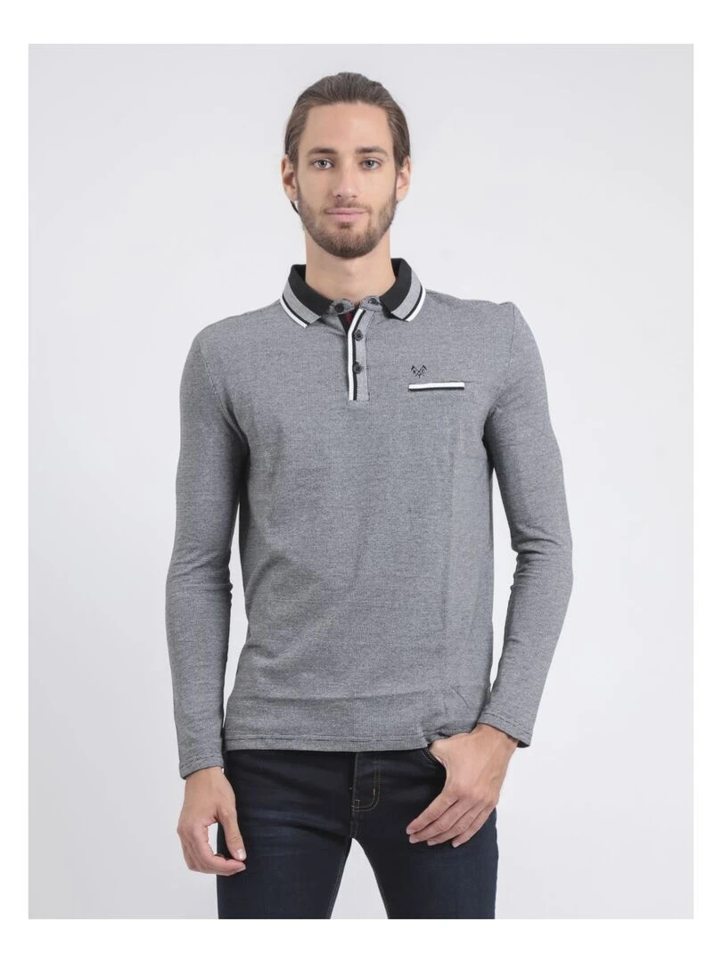 Polo manches longues pur coton PAMELVINE Noir