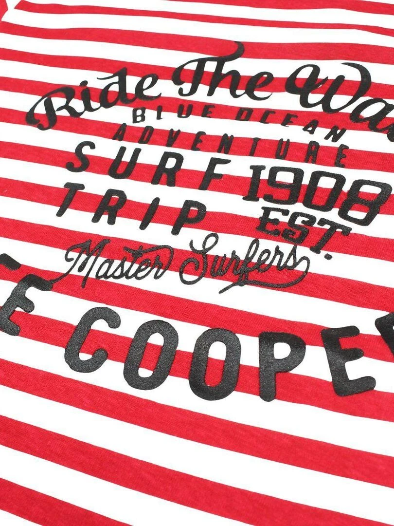 Lee Cooper   T shirt garçon imprimé Lee Cooper en coton   Rouge