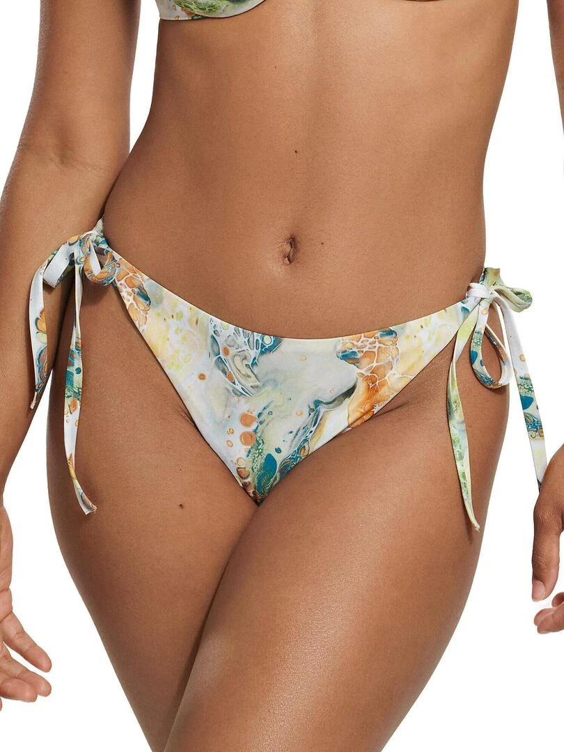 Bas maillot de bain brésilien taille basse à nouettes Indonesia Vert