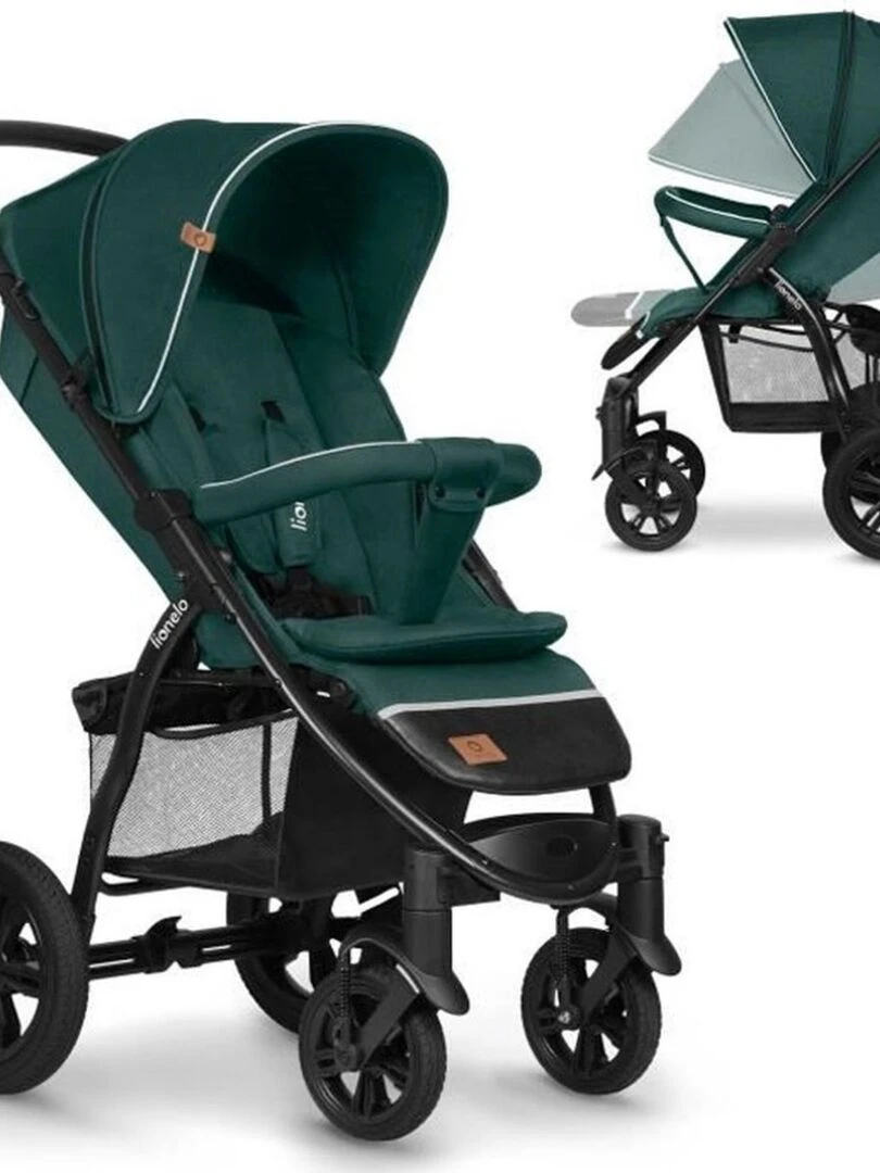 LIONELO Annet Tour Poussette canne universelle Jusqu'à 22 kg Vert Noir Vert Noir