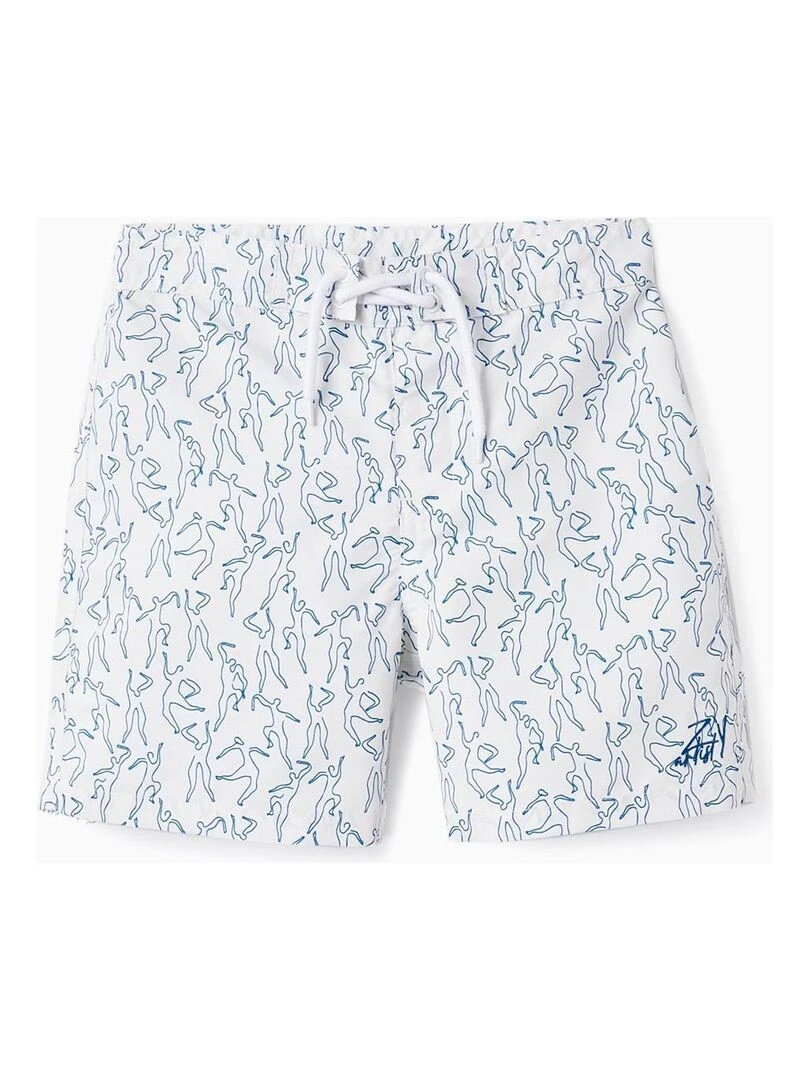 Short de Bain Imprimé pour Garçon 'You & Me' Beige clair