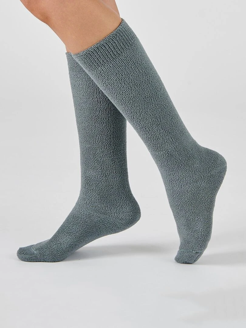 Mi bas jersey maille bouclette Thermolactyl Damart Gris perle