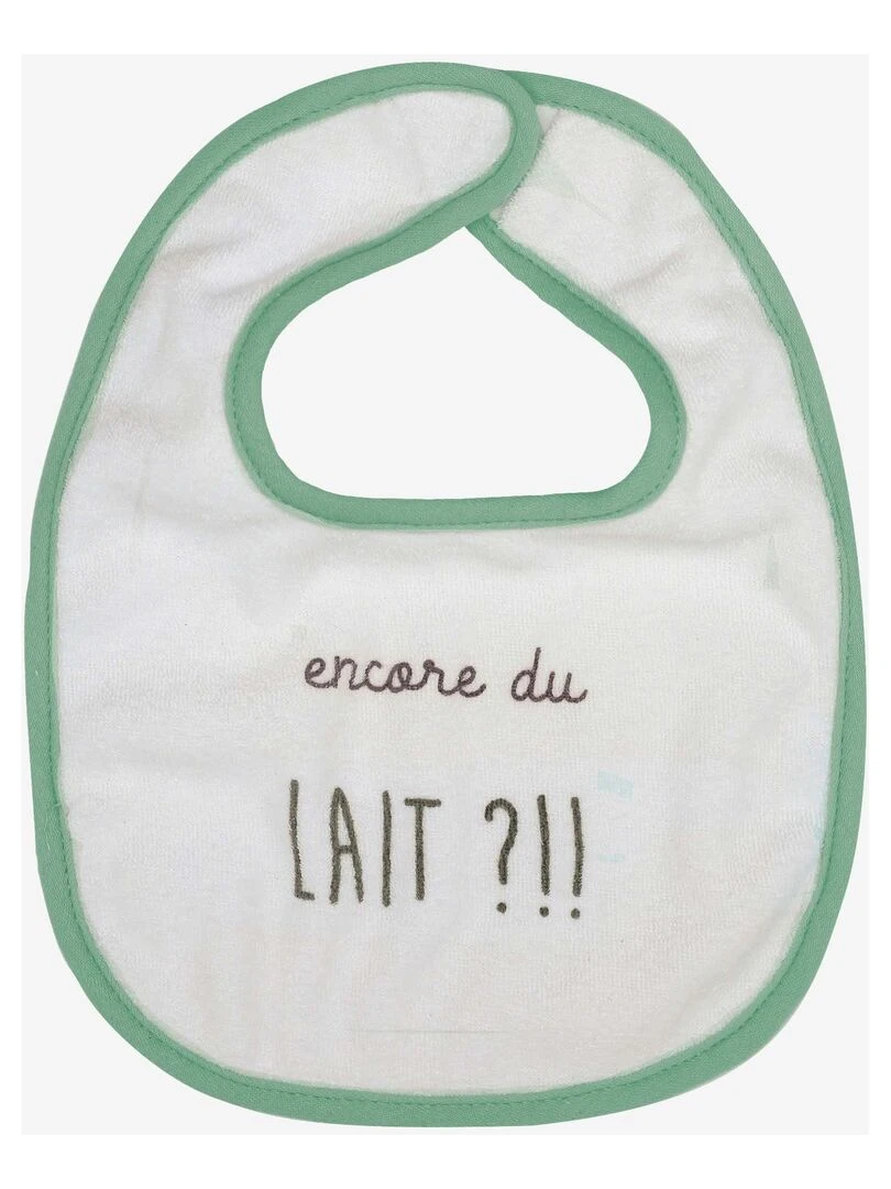 Lot de 7 bavoirs phrases rigolotes bébé Kinousses   Blanc