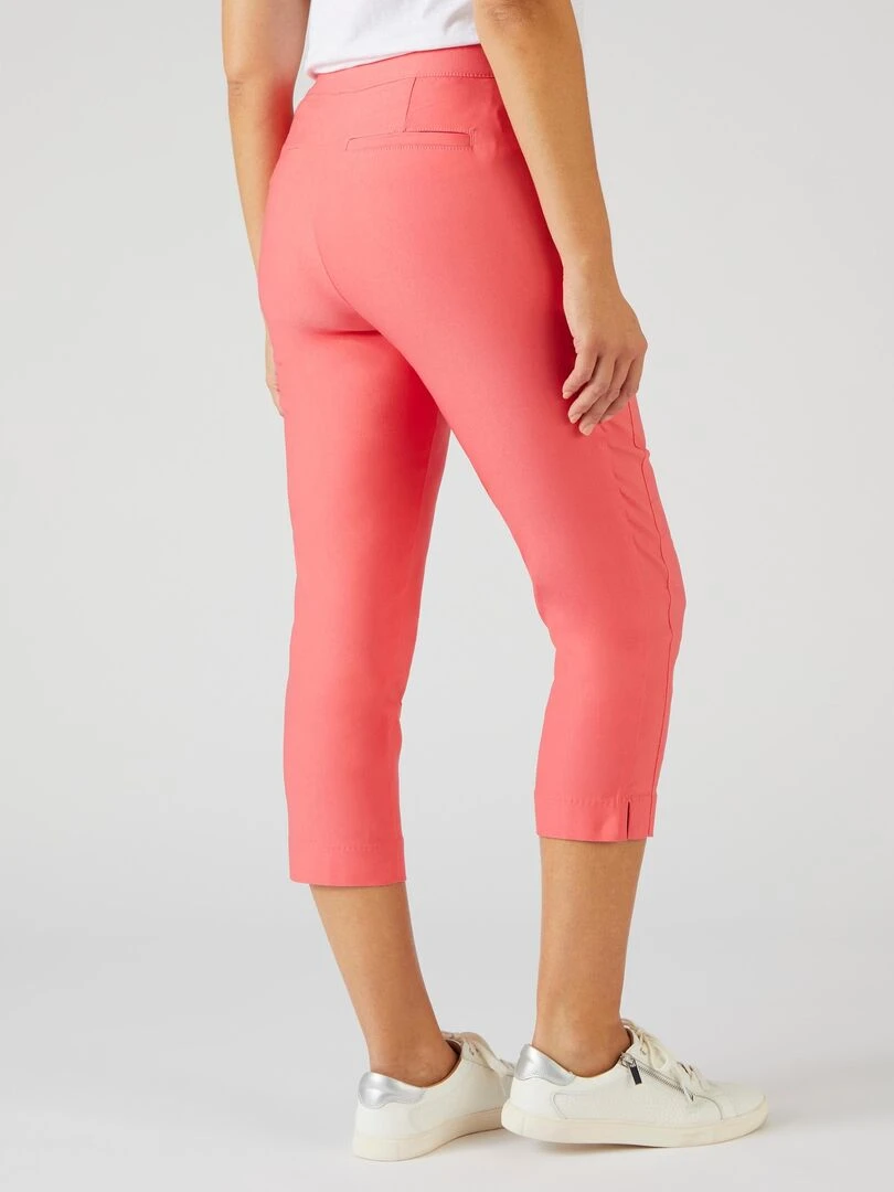 Pantacourt toile stretch   Damart   Rose