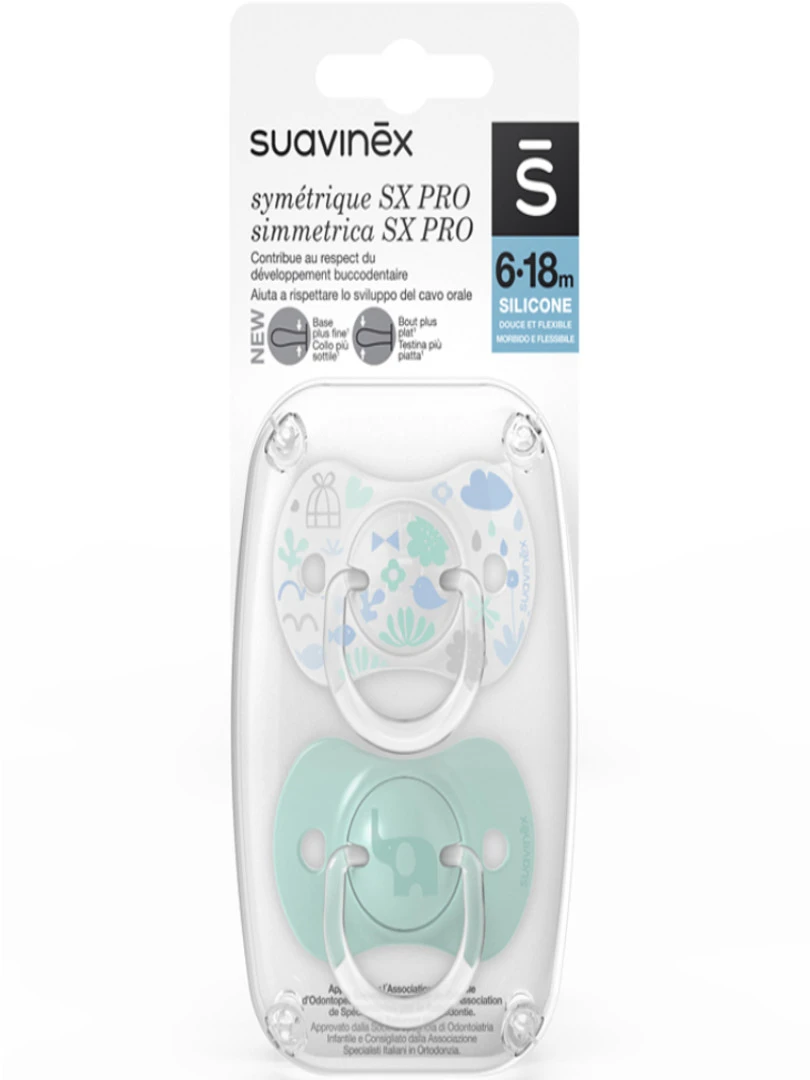 Lot De 2 Sucettes Symétriques Sx Pro Vert Aigue marine (6 18 Mois) Vert d'eau