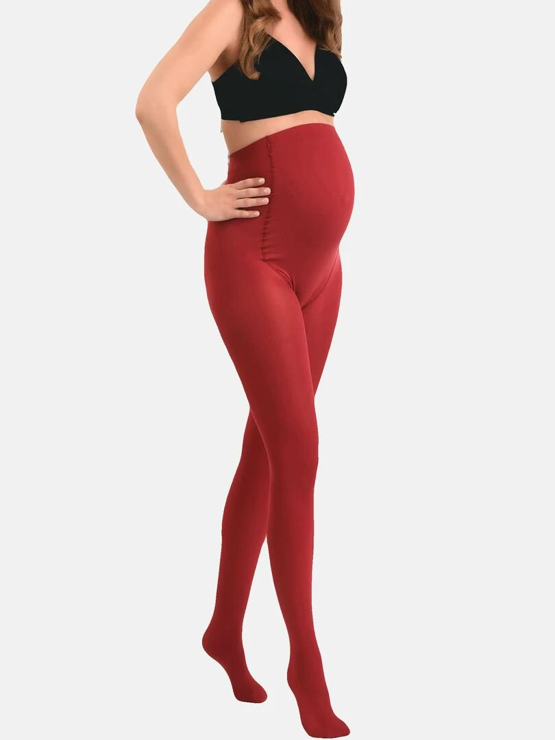 Collants de grossesse opaques confortables 60den (Mamsy) Rouge