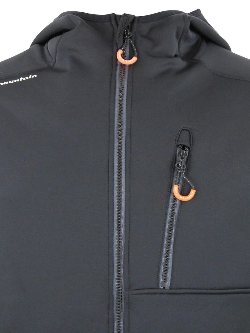 Blouson polarshell homme CAMPO   PEAK MOUNTAIN   Noir Orange