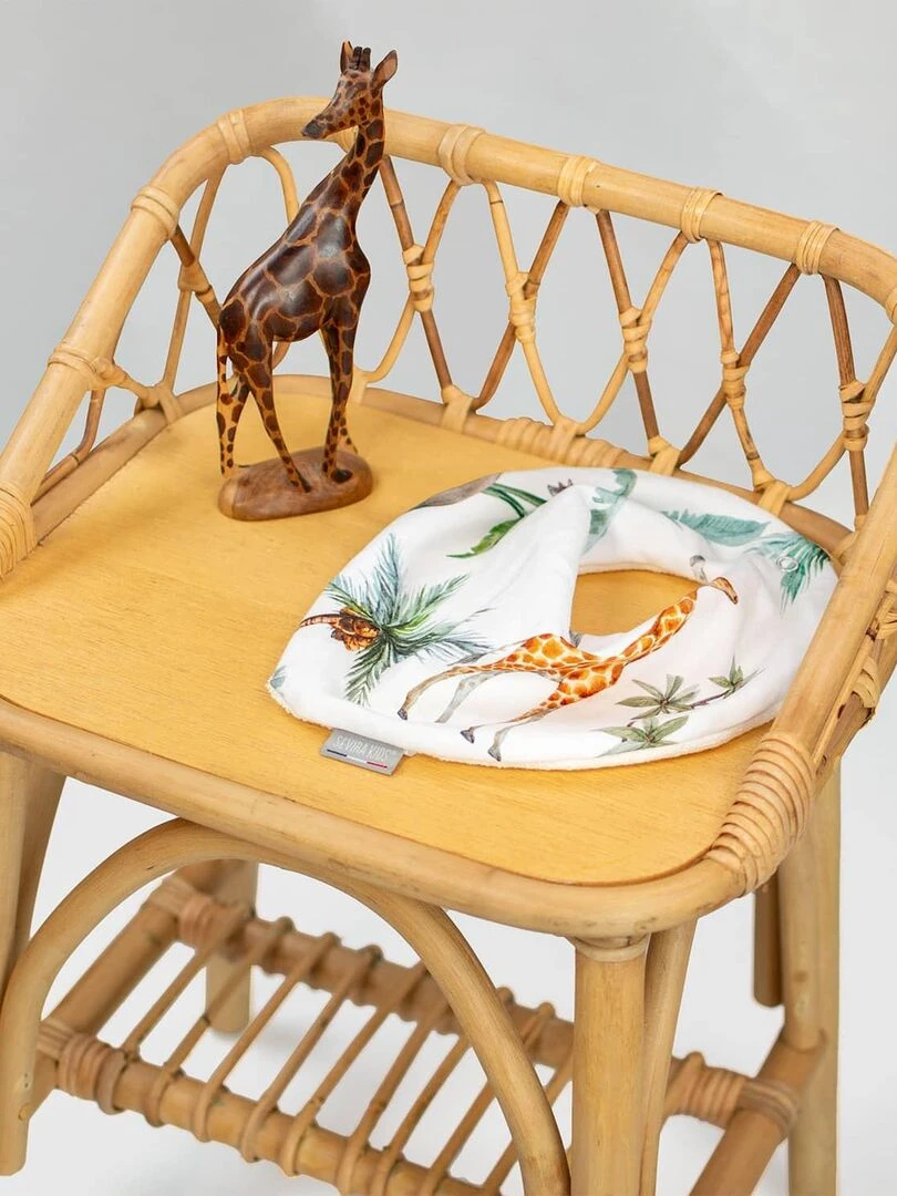 Bavoir bandana en coton Safari Multicolore