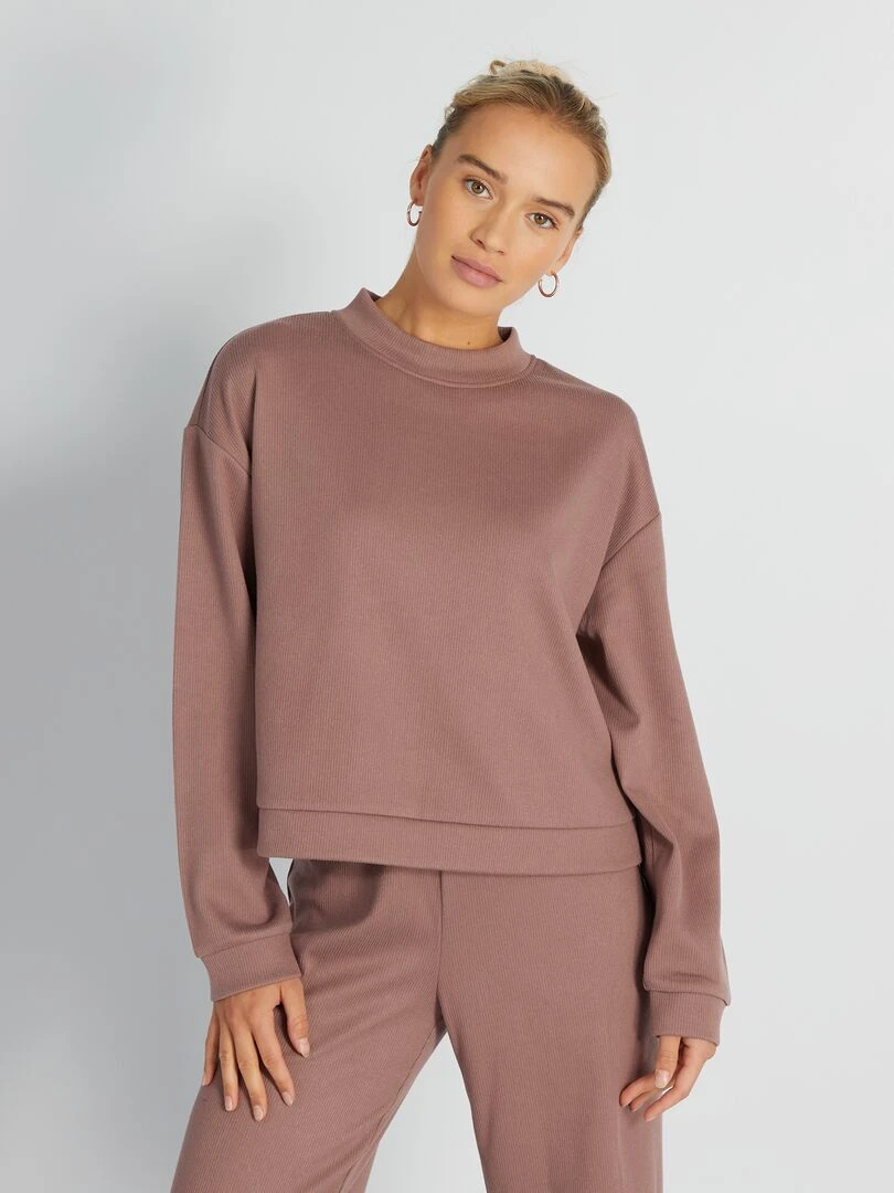 Sweat côtelé   Violet