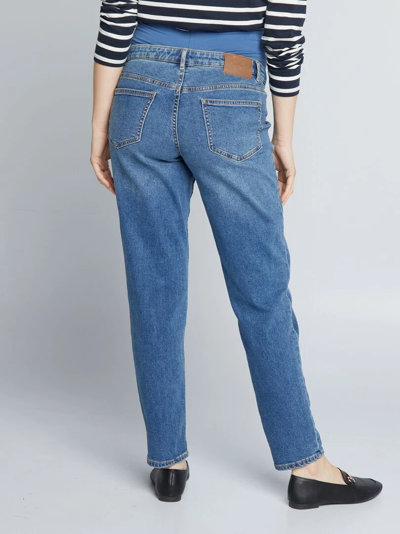Jean mom grossesse avec abrasions   Bleu