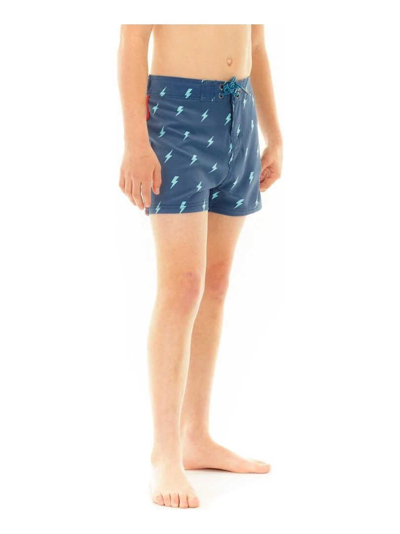 Boardshort soft touch garçon ceinture plate Flash Freegun   Bleu