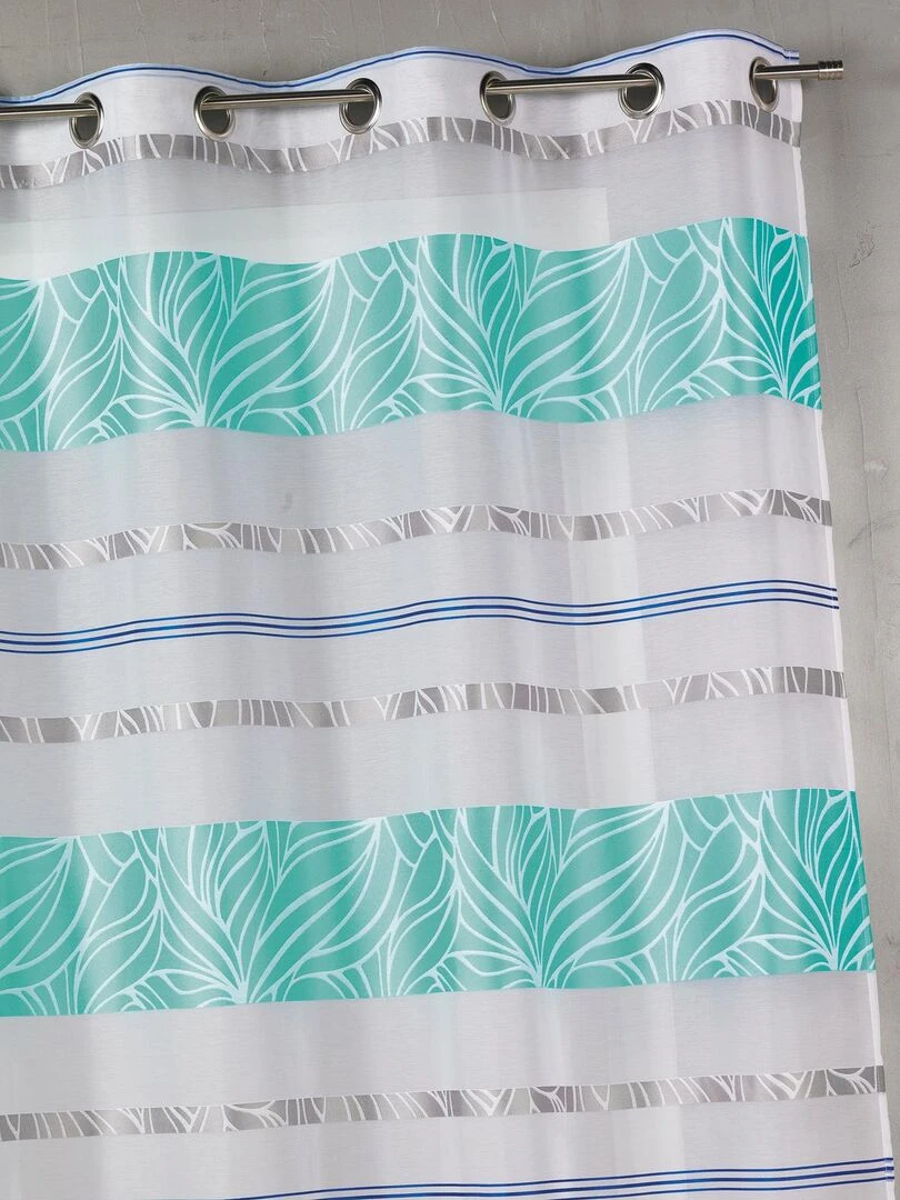 Voilage en jacquard à rayures horizontales colorées Bleu turquoise