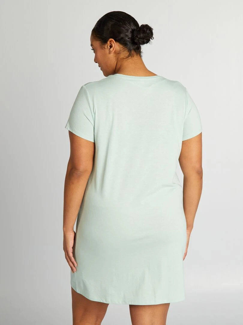 Chemise de nuit tee shirt imprimée Vert d'eau