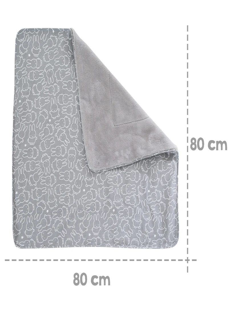 ROBA Couverture de Bébé "miffy®"   80 x 80 cm   Gris / Blanc   Gris