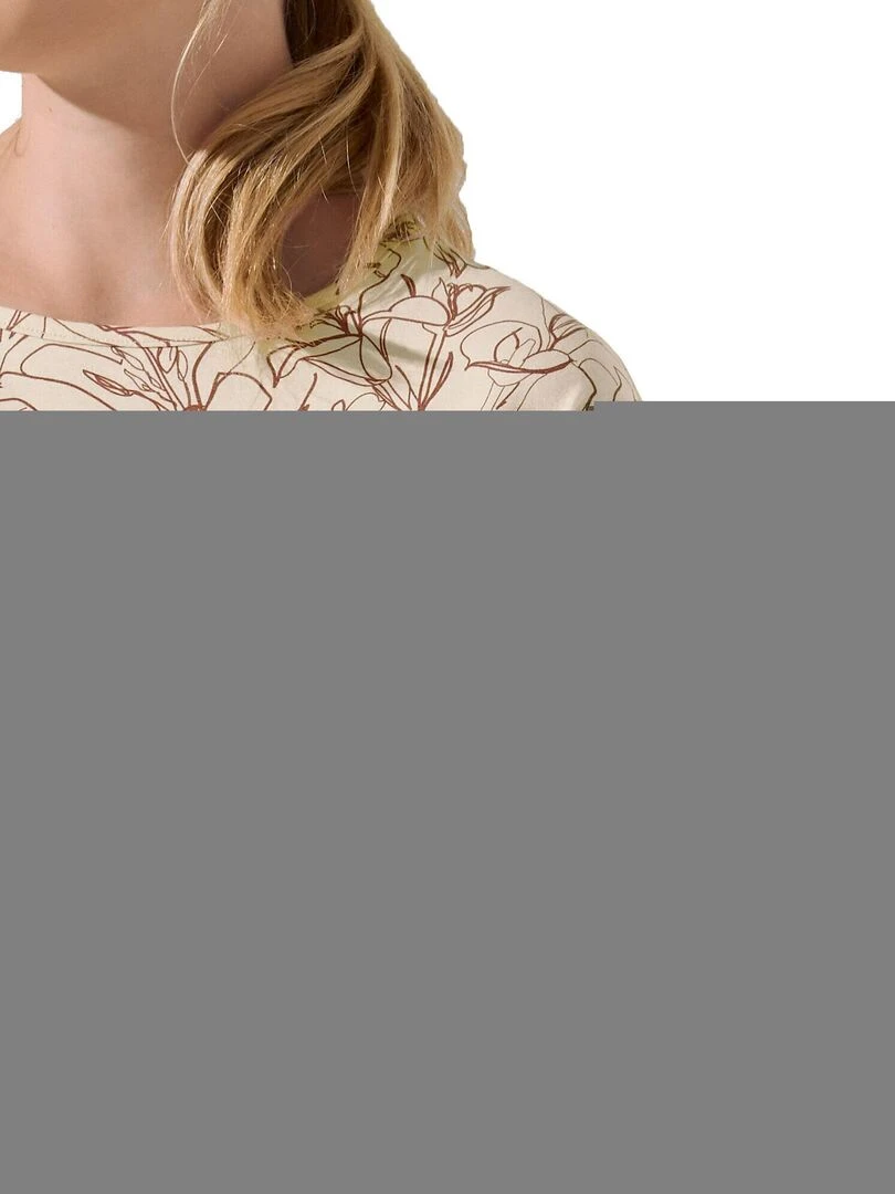 Chemise de nuit manches courtes Nina   Beige