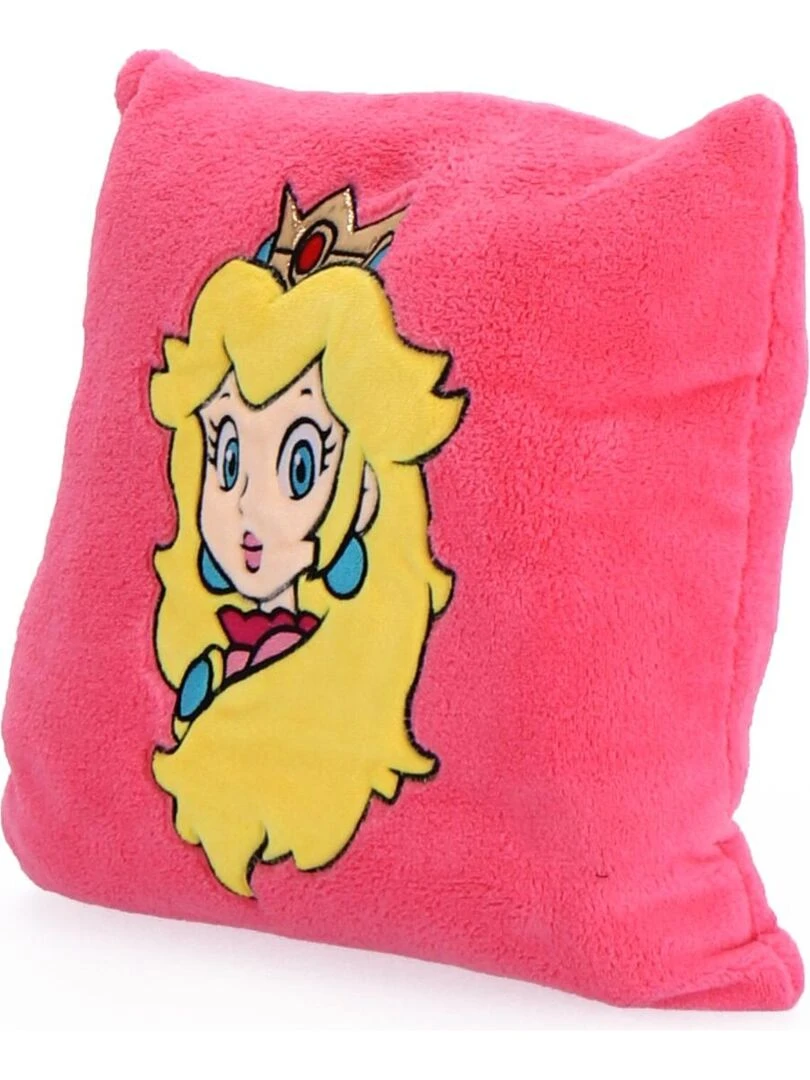 Coussin Plaid Polaire Super Mario Peach   100% Polyester   Rose