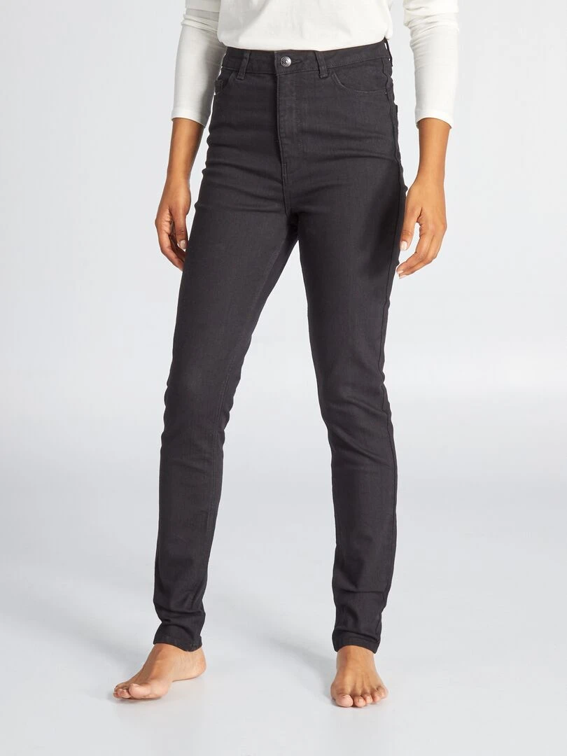 Jean skinny à taille haute L34 Noir
