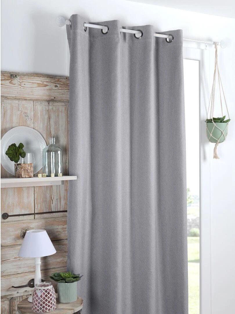 Rideau occultant doublure polaire   Gris perle