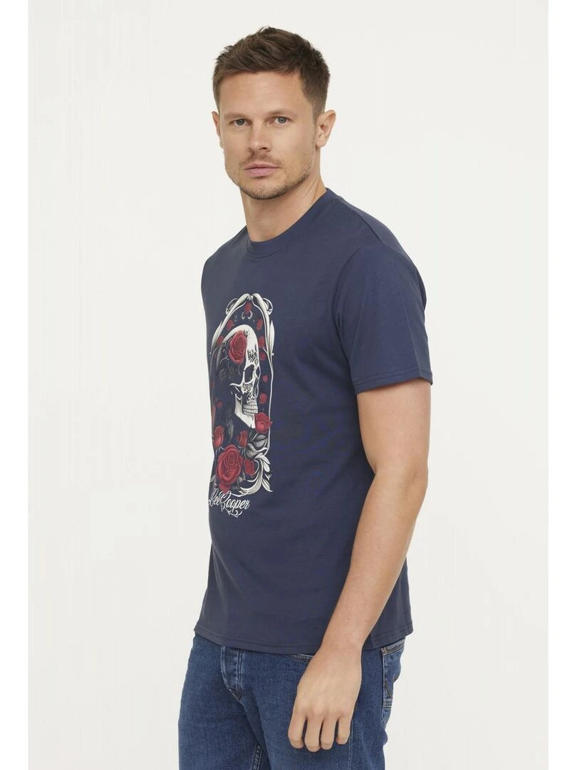 Lee Cooper T shirt manches courtes coton regular AMUERTO Bleu marine
