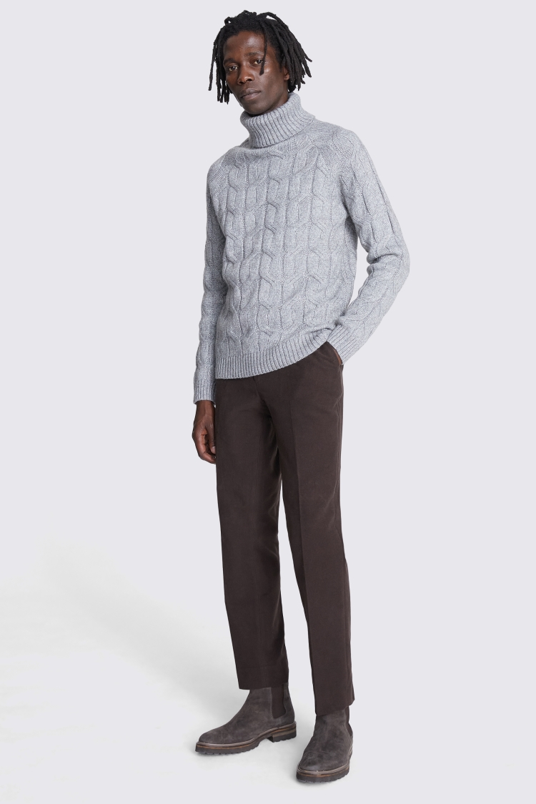 Ecru Chunky Cable Roll-Neck Jumper   Buy Online at Moss