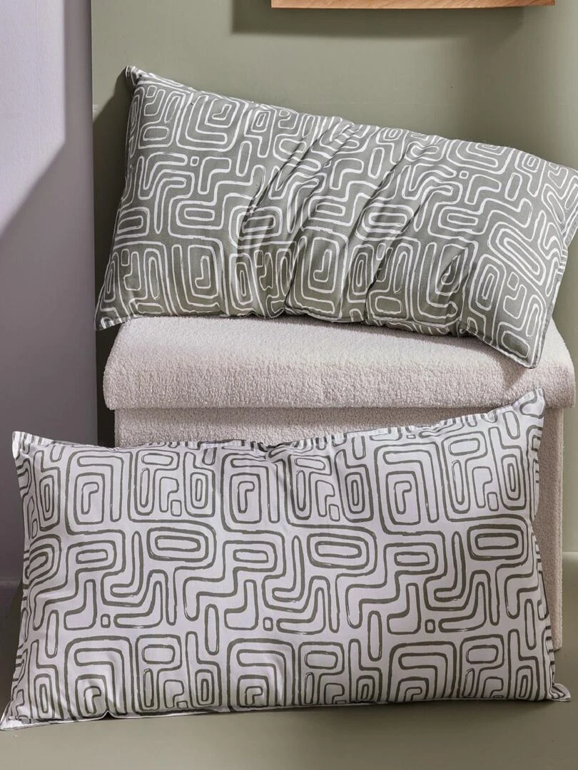 Coussin rectangulaire imprimé coton MATISSE   Blanc
