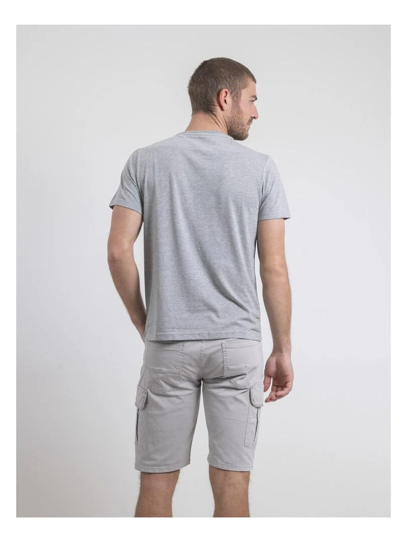 T shirt col rond pur coton NAMATOU   Gris