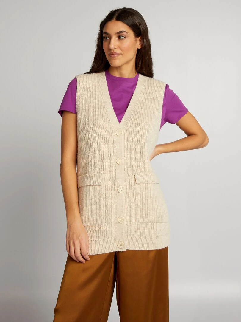 Gilet sans manches Beige