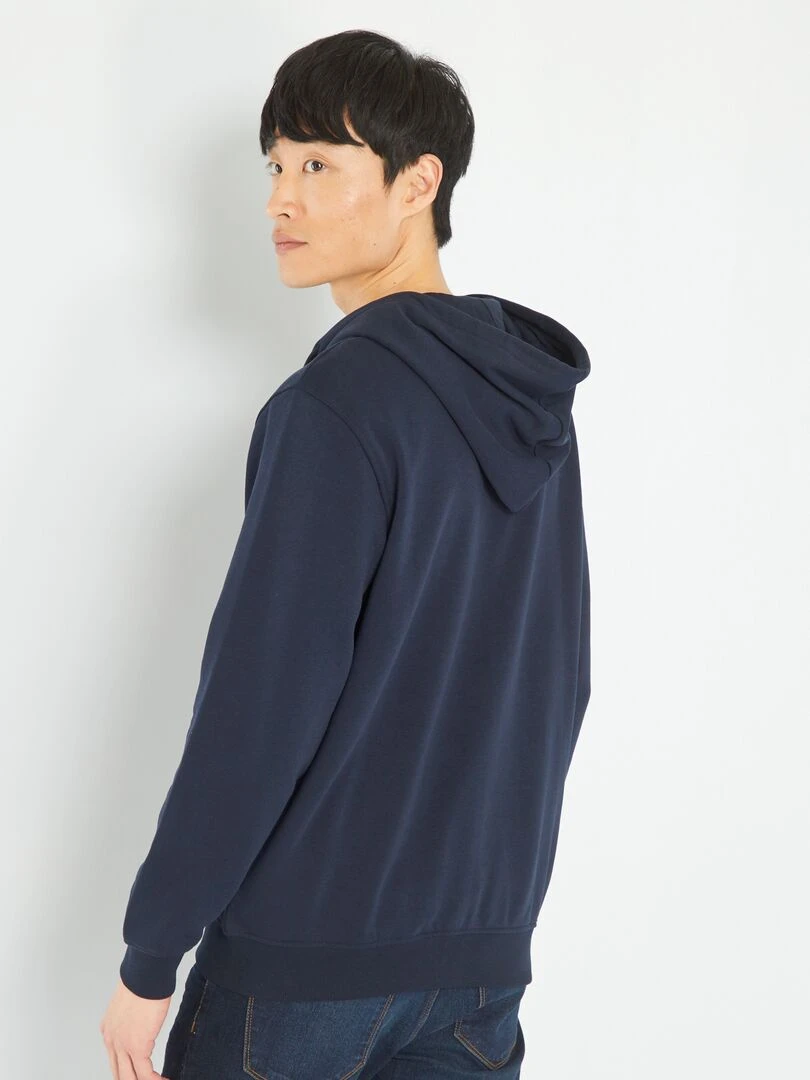 Sweat zippé à capuche   Bleu marine