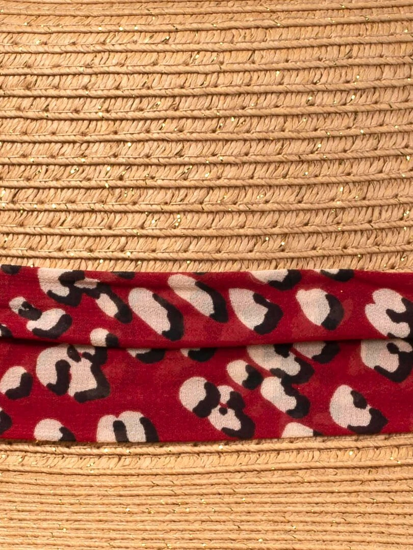 Isotoner Chapeau Canotier Léopard Multicolore