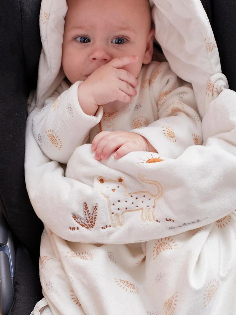 Nid d'ange Babou en Veloudoux    Blanc