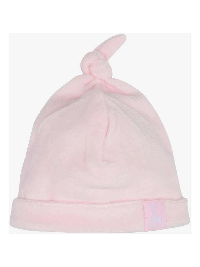 Bonnet naissance en velours bébé Trois Kilos Sept Rose