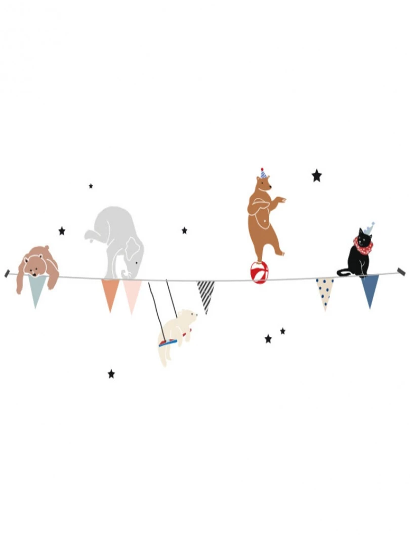 Stickers guirlande cirque (88 x 35 cm) Multicolore