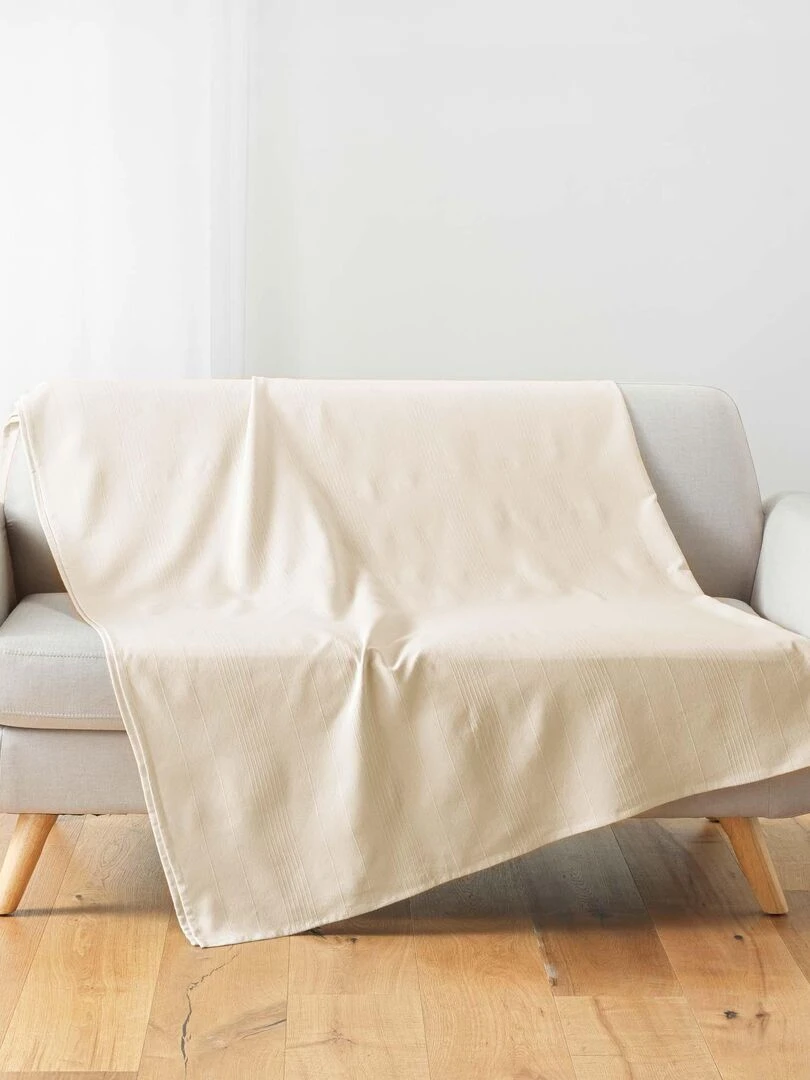 Plaid Jete de lit fauteuil Lucilia Beige