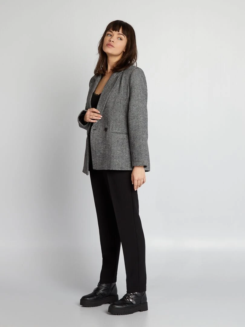 Pantalon carotte fluide   noir