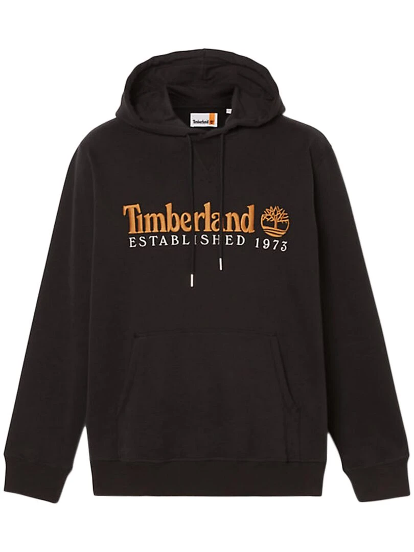 Sweat à Capuche Timberland Logo Brush Back Noir