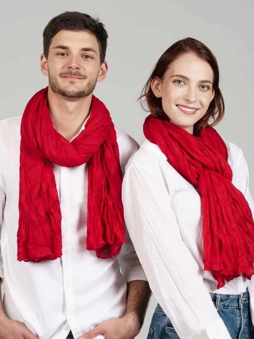 Chèche coton Uni Rouge coquelicot