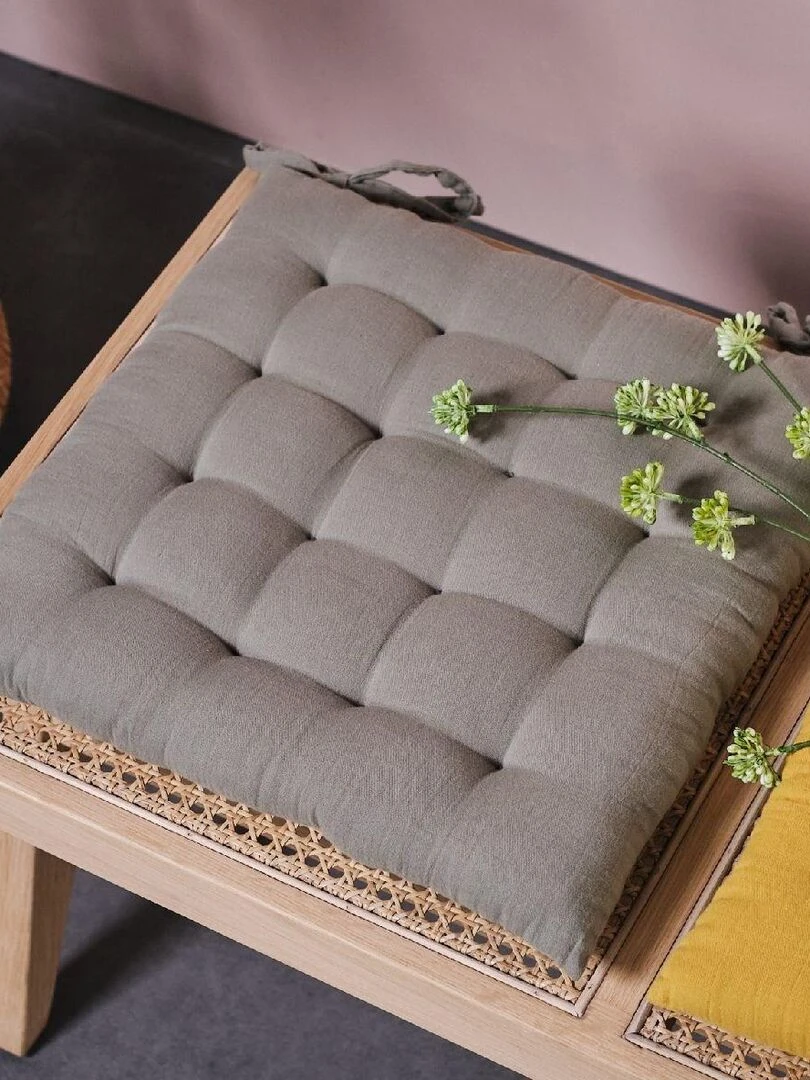 Assise matelassée ' INDIAN FLOWERS' 'TODAY'   Vert